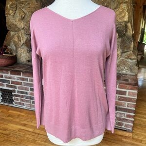 Hippie Rose Pink V-Neck Sweater